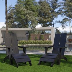 Breeze Adirondack Chair and Footrest - 4 Piece Set