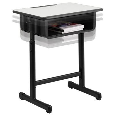 Billie Height Adjustable Student Desk with Open Book Box