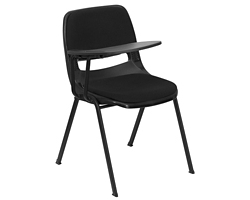 Tablet Arm Chair with Fabric Seat and Back