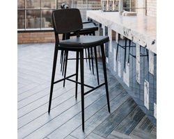 Concord Leather Mid-Back Bar Stools - 2 Pack