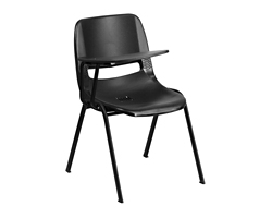 Tablet Arm Chair with Fabric Seat and Back