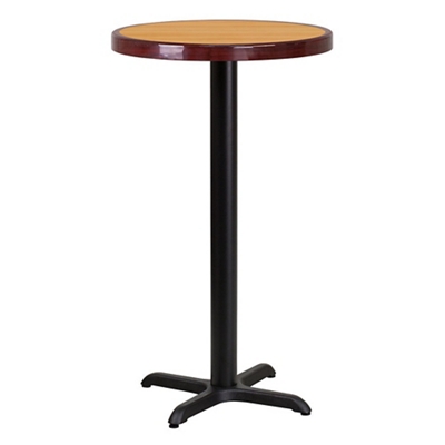 Bar Height Table with X Base - 24"DIA