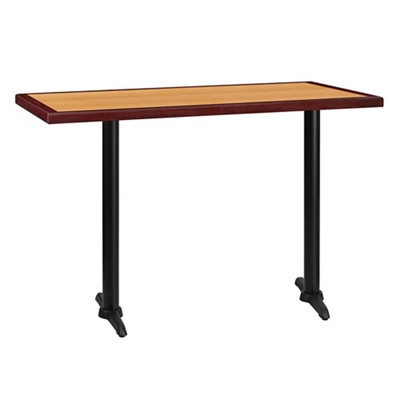 Bar Height Table with Two T-Bases - 60"W x 30"D