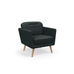 Gladly Midcentury Modern Lounge Chair w/ Wood Legs