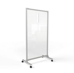 Mobile Acrylic Guard with Thermometer Cut-Out - 38"W x 47"H