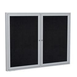 2 Door Enclosed Recycled Rubber Bulletin Board 5'Wx4'H