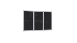 3 Door Enclosed Recycled Rubber Bulletin Board 6'Wx4'H