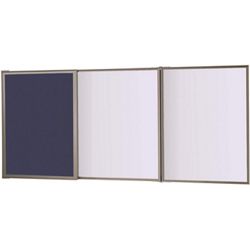 Ghent VisuALL PC Whiteboard Cabinet w/ Fabric Bulletin Board Doors