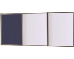 Ghent VisuALL PC Whiteboard Cabinet w/ Fabric Bulletin Board Doors