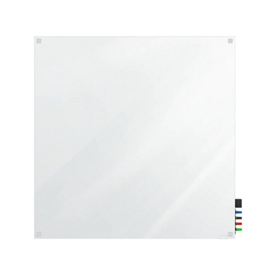 Ghent Harmony Magnetic Glass Whiteboard with Square Corners, 4x4