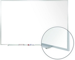 Communication 12"Wx4"H Melamine White Board, Aluminum