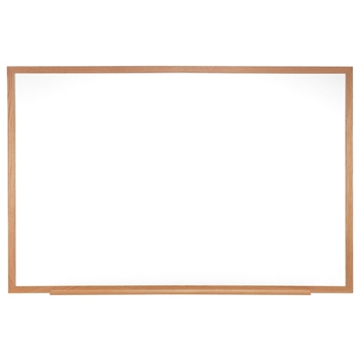 Melamine White Board with Oak Frame 5' x 4'