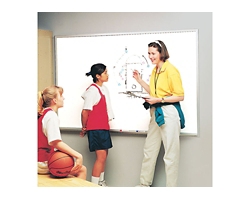 Communication 6"Wx4"H Melamine White Board, Aluminum