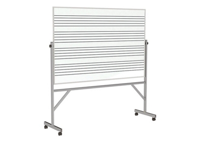 Reversible Whiteboard with Music Staff Lines and Box Tray - 4' x 6'