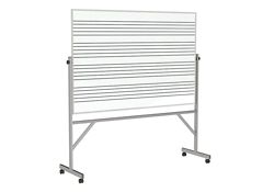 Reversible Whiteboard with Music Staff Lines and Box Tray - 4' x 6'