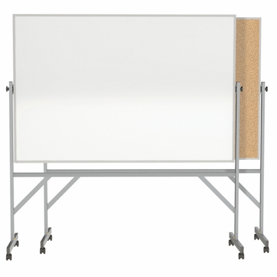 Ghent Reversible Whiteboard / Cork Bulletin Board with Aluminum