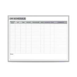 OR Schedule Whiteboard with Aluminum Frame - 96.5"W x 48.5"H