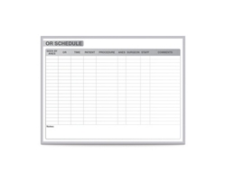 OR Schedule Whiteboard with Aluminum Frame - 96.5"W x 48.5"H