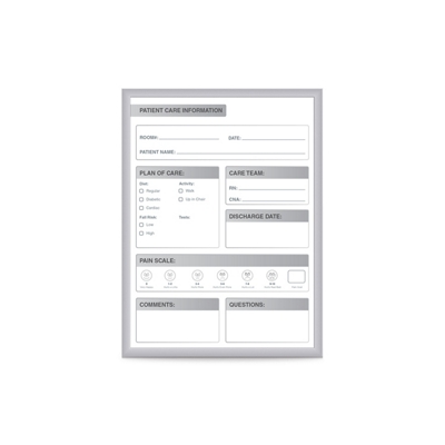 Patient Room Whiteboard with Aluminum Frame - 18.5"W x 24.5"H