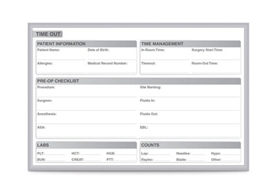 OR Time Out Whiteboard with Aluminum Frame - 36"W x 24"H