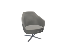 Drift Low Back Lounge Chair - Chrome Swivel Base