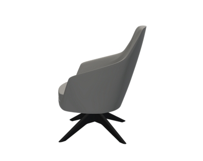 Drift Mid Back Lounge Chair - Wood Swivel Base