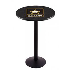 Military Logo Disc Base Table - 28"DIA x 42"H