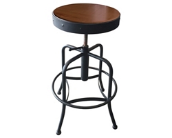 Adjustable Counter to Bar Height Industrial Stool with Black Frame
