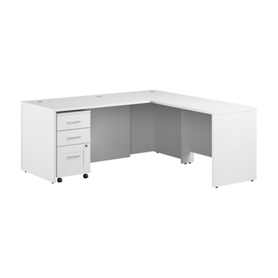 Hampton Heights L-Shaped Desk w/ Mobile Pedestal - 71"W x 71"D