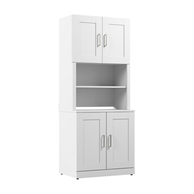 Hampton Heights Storage Cabinet w/Hutch - 30" x 19"D