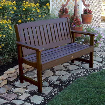 Outdoor Vertical Slat Synthetic Wood Bench- 60"W