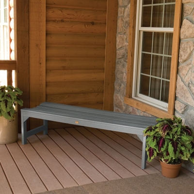 Outdoor Parson Leg Synthetic Wood Bench- 48"W