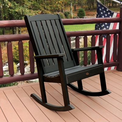 Vertical Slat Synthetic Wood Rocking Chair