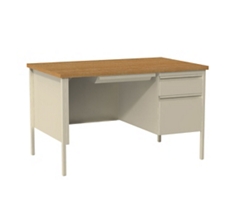 Single Pedestal Teacher Desk - 48"W x 30"D