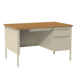 Single Pedestal Teacher Desk - 48"W x 30"D