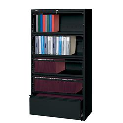 42"W Five Drawer Roll Out Binder Lateral File