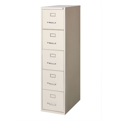 26.5"D Five Drawer Letter Vertical File