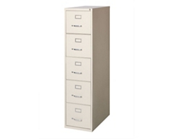 26.5"D Five Drawer Letter Vertical File
