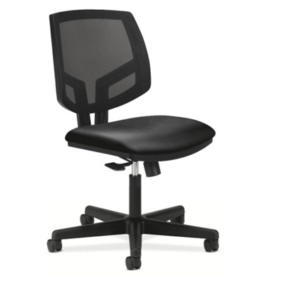 Armless leather deals task chair