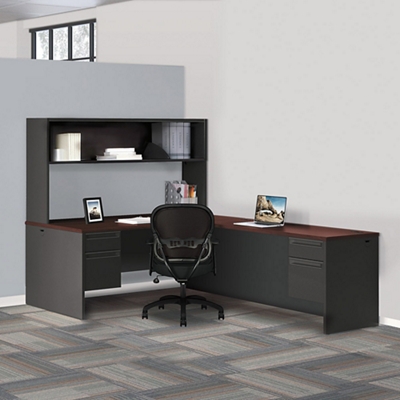 Steel Right L Desk With Hutch By Hon Nbf Com