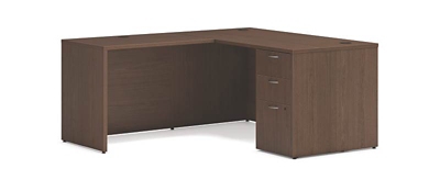 Mod Single Pedestal L-Shaped Desk - 60"W x 66"D