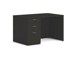 Mod Compact Single Pedestal Desk - 48"W x 30"D