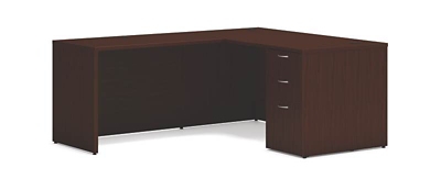 Mod Single Pedestal L-Shaped Desk - 60"W x 72"D