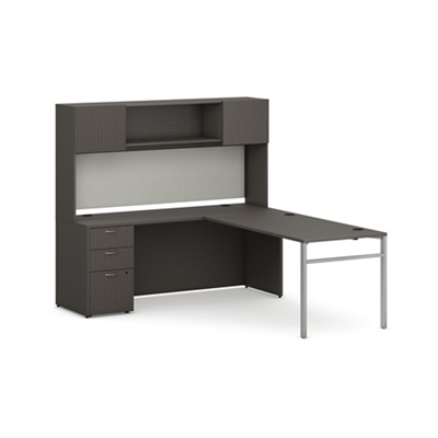 Mod L-Shaped Workstation w/ Hutch - 60"W x120"D