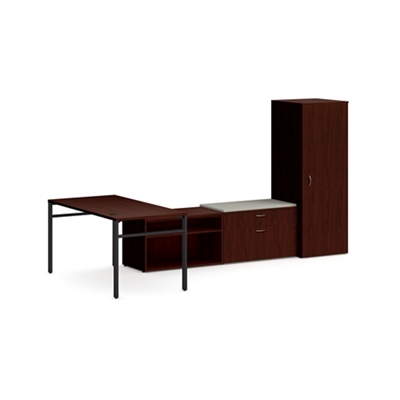 Mod L-Shaped Desk w/ U-Legs and Storage Set