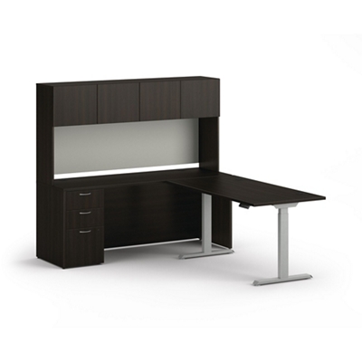 Mod Standing L-Shaped Workstation w/ Hutch