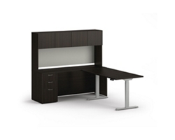 Mod Standing L-Shaped Workstation w/ Hutch