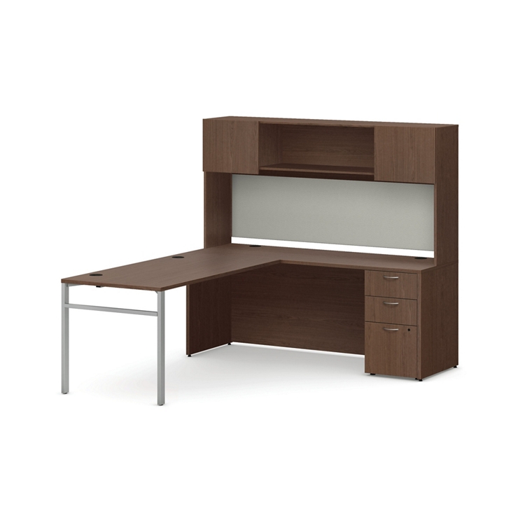 Mod L-Shaped Workstation w/ Hutch - 84