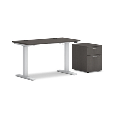 Mod Standing Table Desk w/ Mobile Pedestal - 48"W x