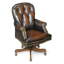 Button Tufted Executive Chair in Leather